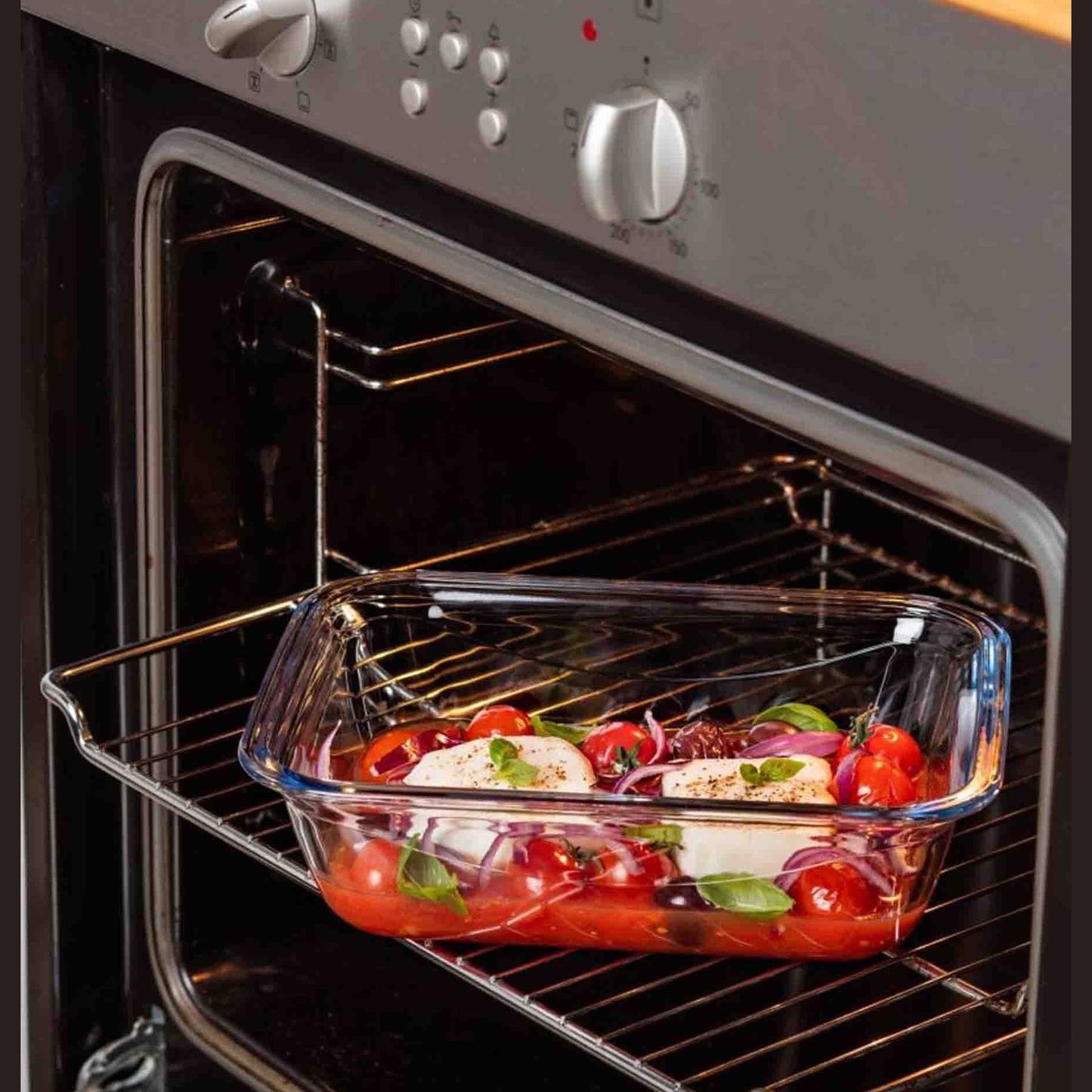 Pyrex Cook & Go Rect Medium Roaster With Lock-Lid - Clear