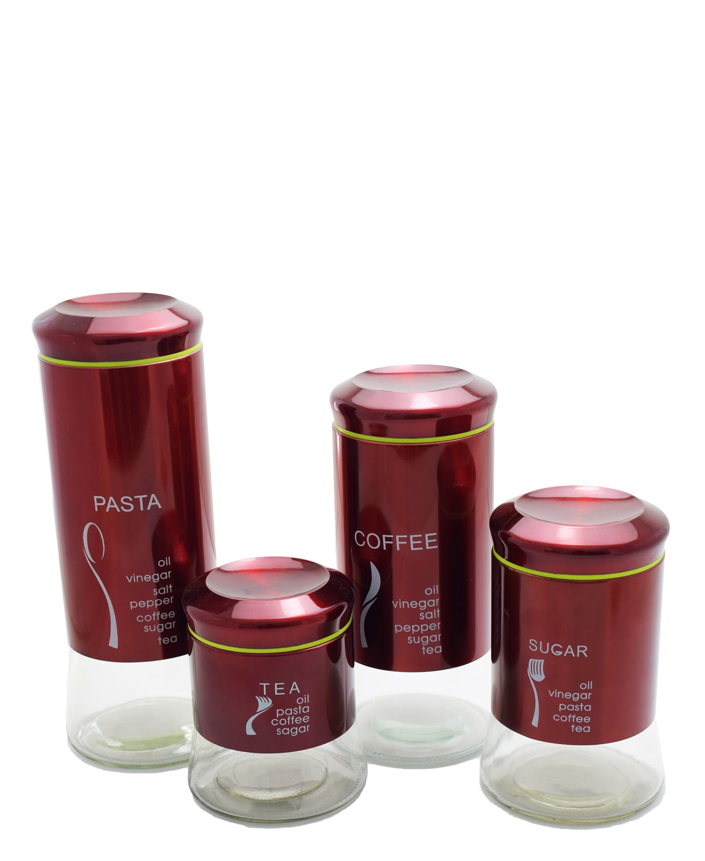 Kitchen Life Red 4 Piece Canister