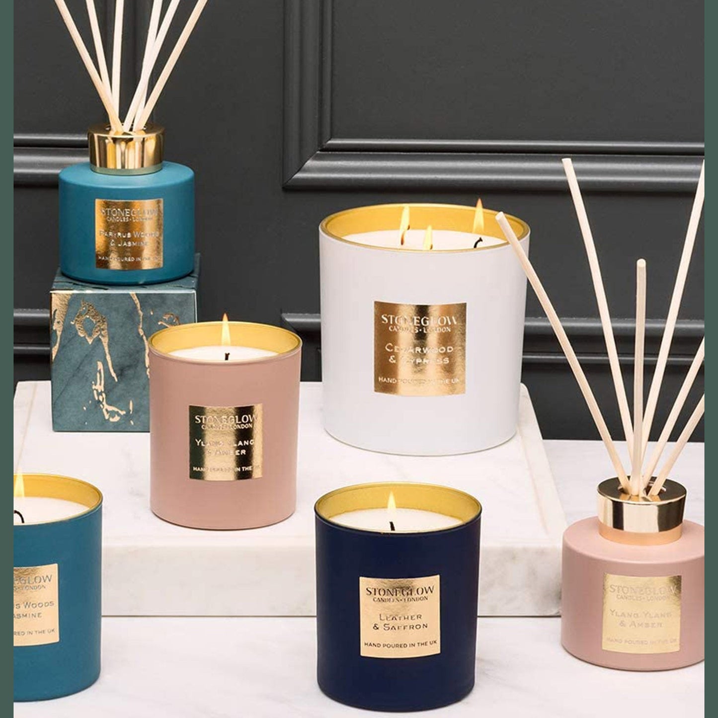 Stoneglow Cedarwood & Cypress 3-Wick - White