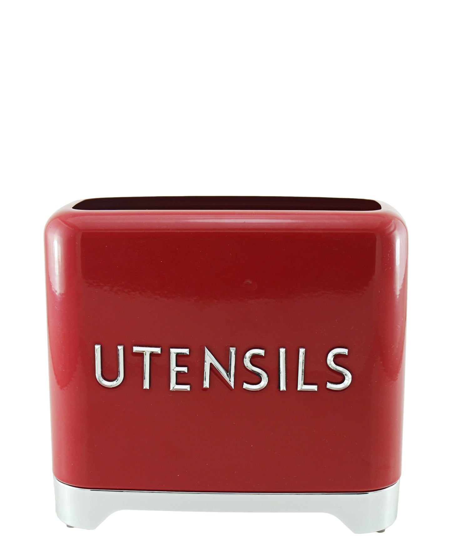Retro Utensils Tin - Red & Silver