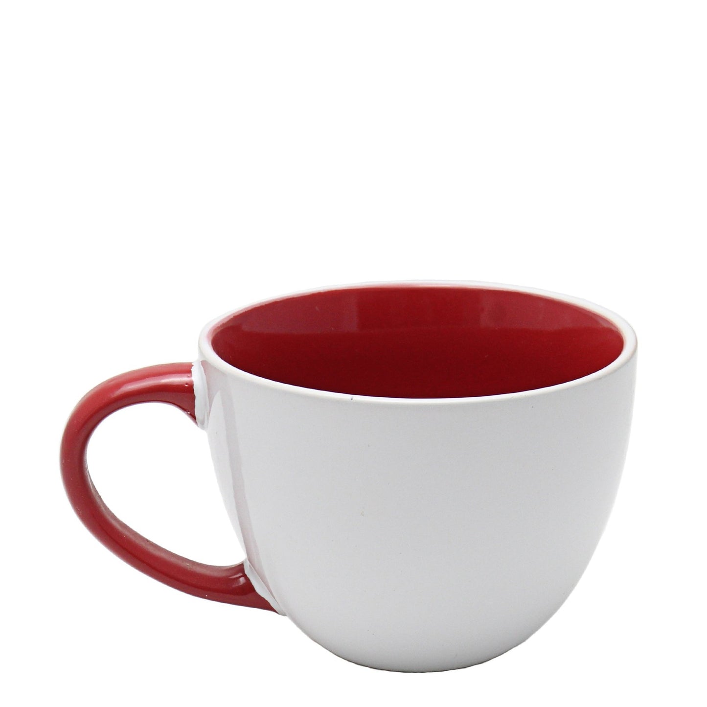 Kitchen Life Ceramic Soup Mug - White & Red