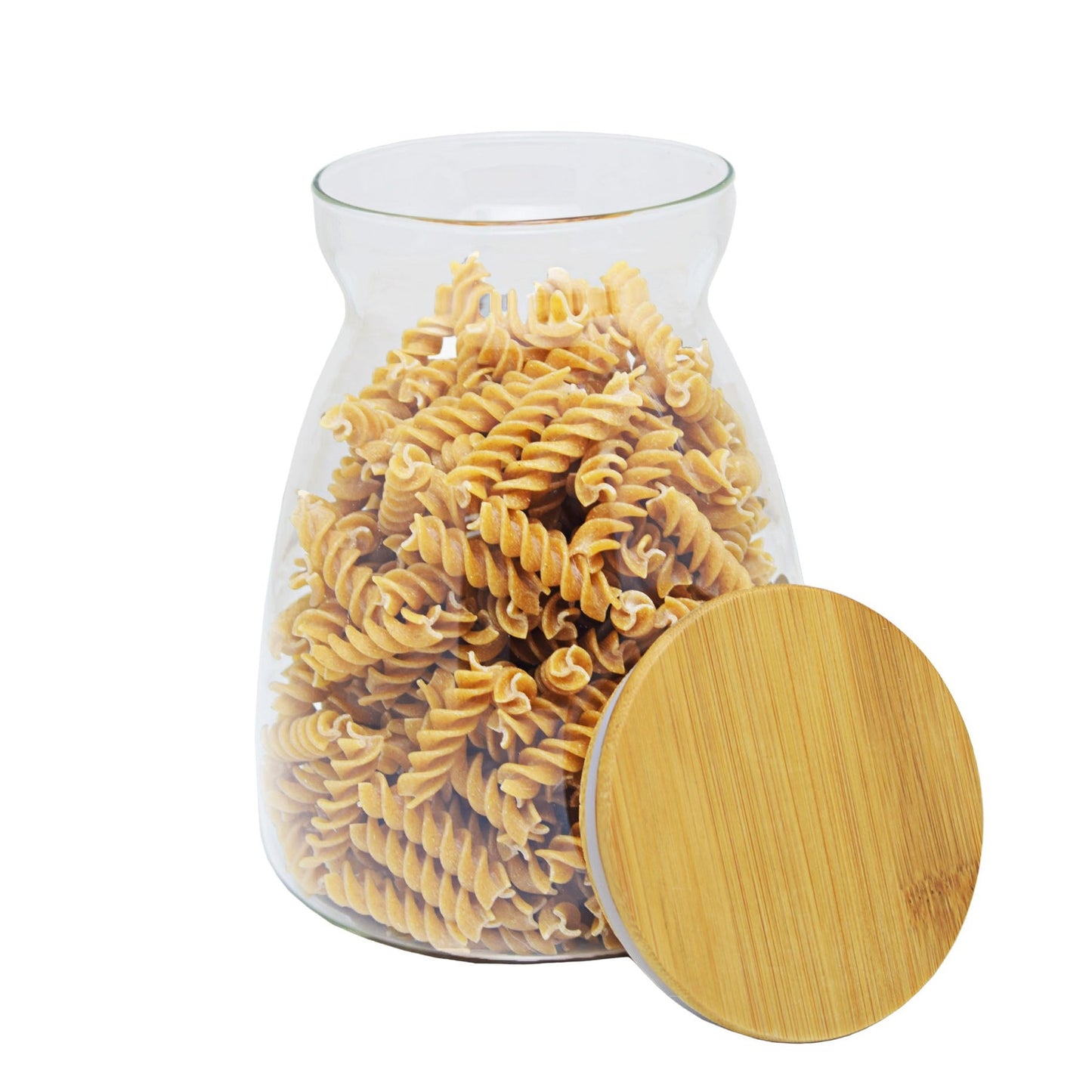 Siena Medium Borosilicate Canister With Bamboo Lid - Clear