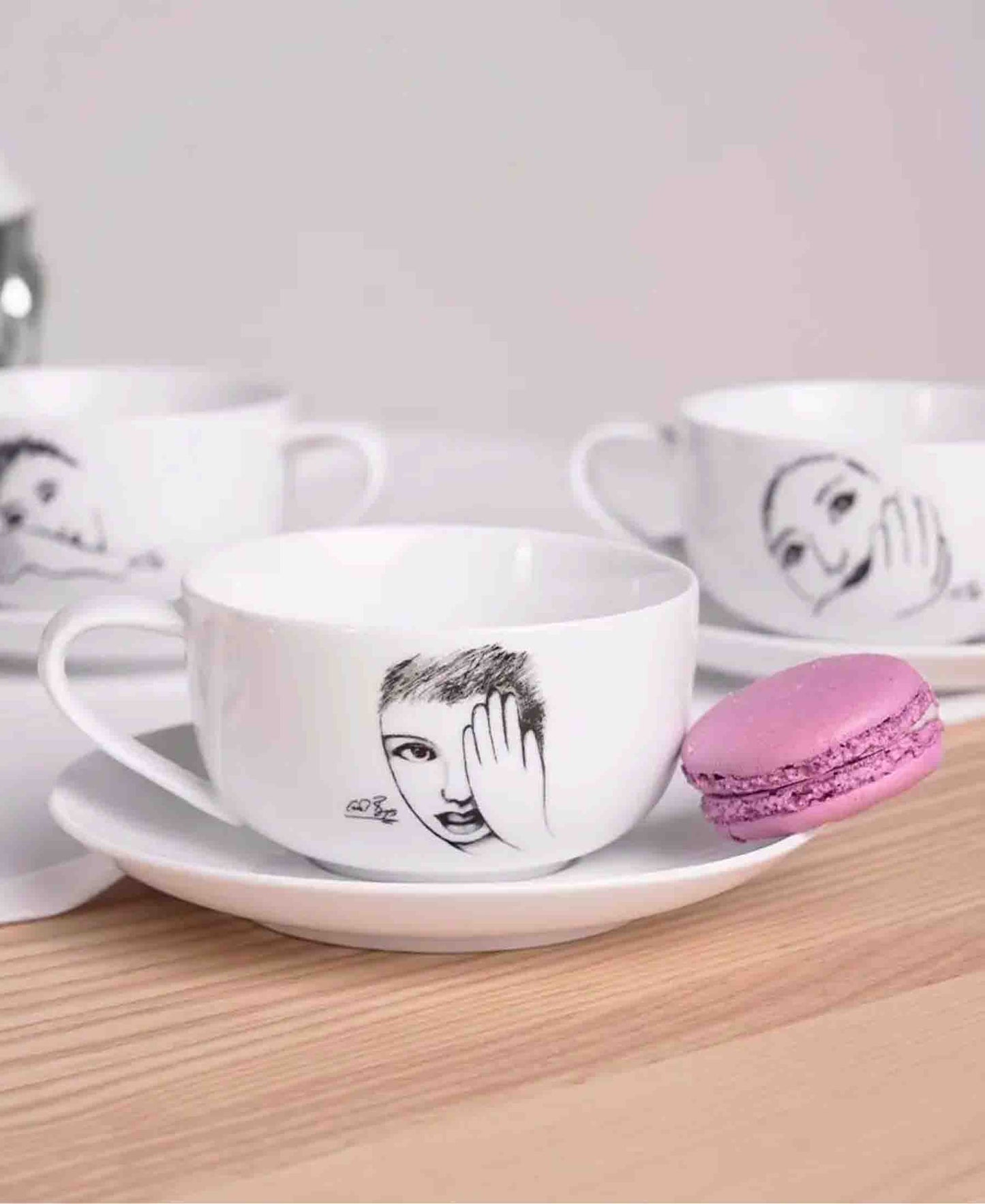 Carrol Boyes Eye For Detail Cup & Saucer Set - White