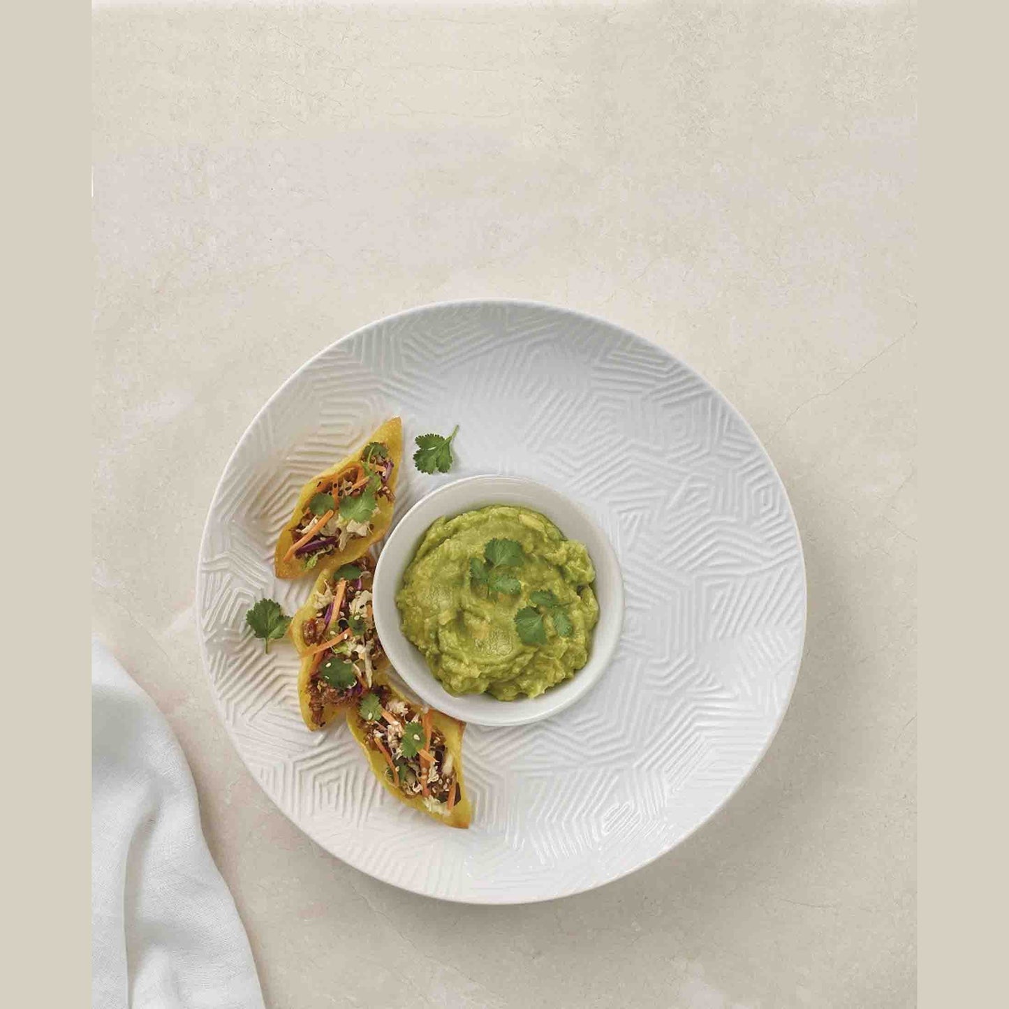Maxwell & Williams Dune Serving Platter with Sauce Well - White