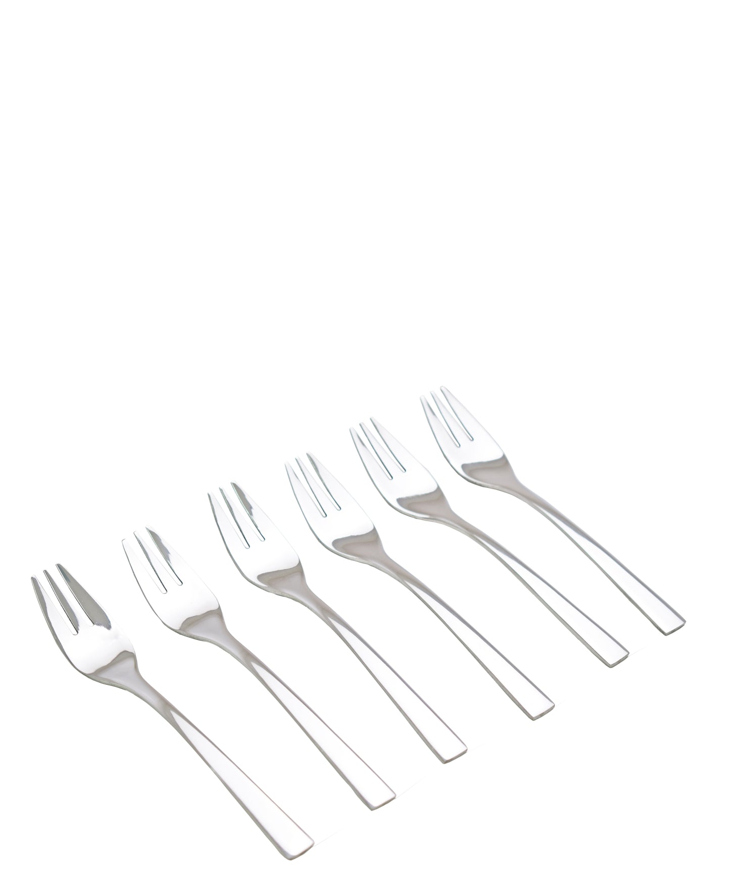 Eetrite Newport 6 Piece Boxed Cake Fork Set - Silver