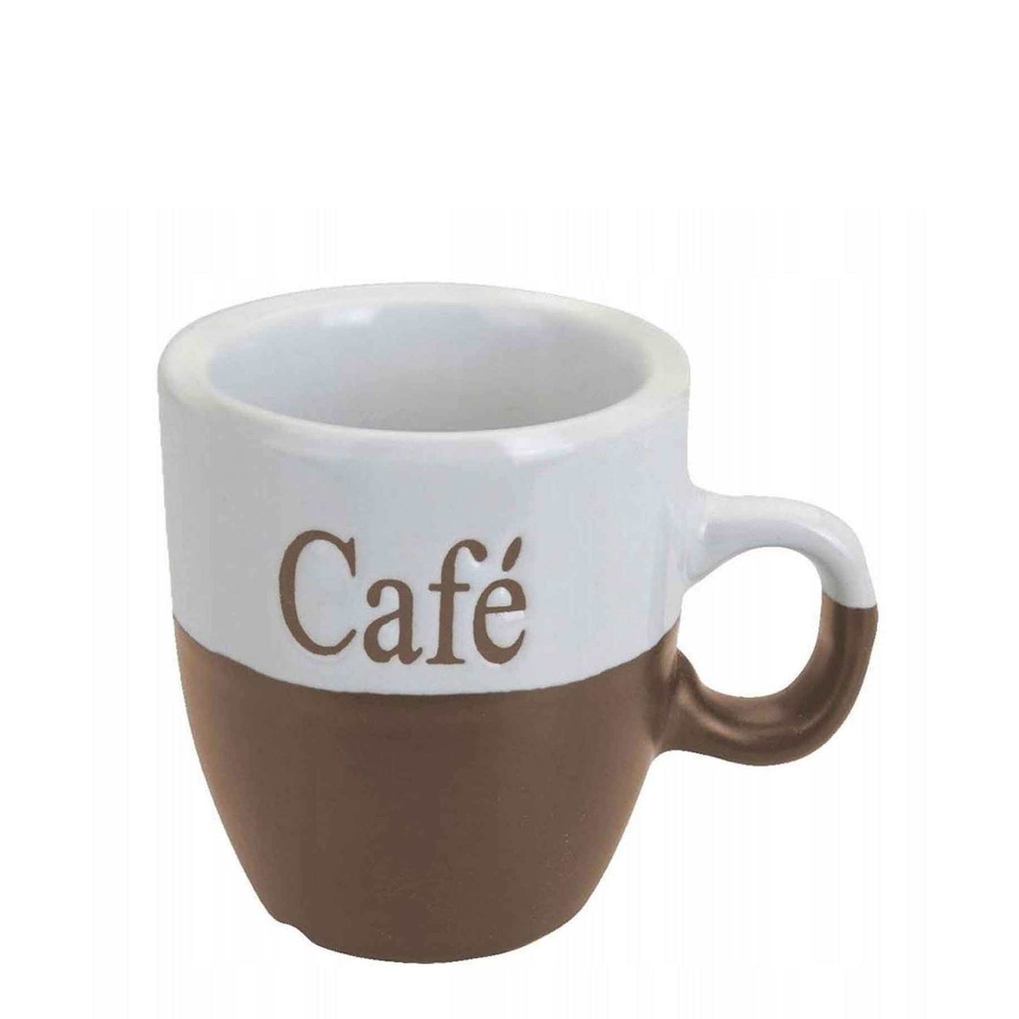 Excellent Houseware 2 Piece 150ML Cafe Mugs - Light Brown & White