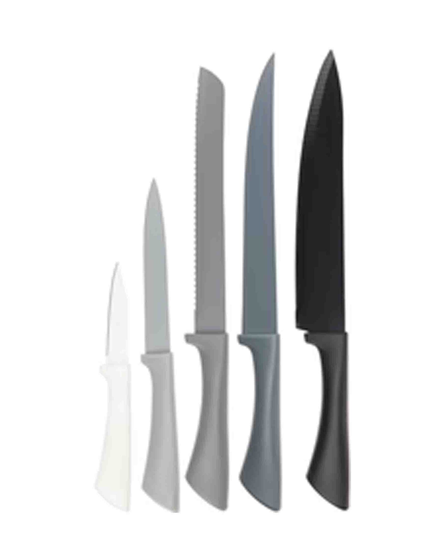 Excellent Houseware 5 Piece Knife Set - Grey, Black & Blue