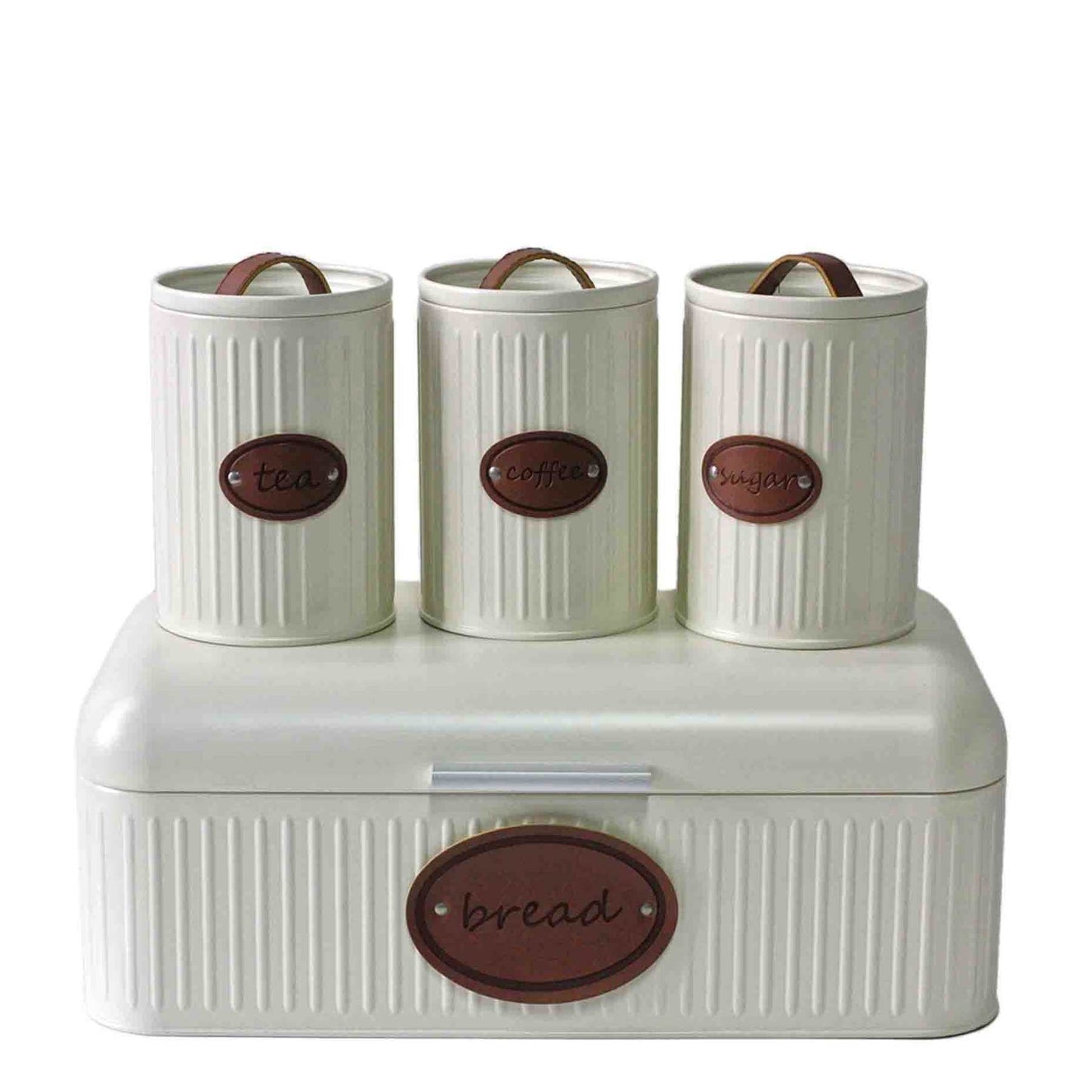 Kitchen Life French Canister 4 Piece Combo Set - White