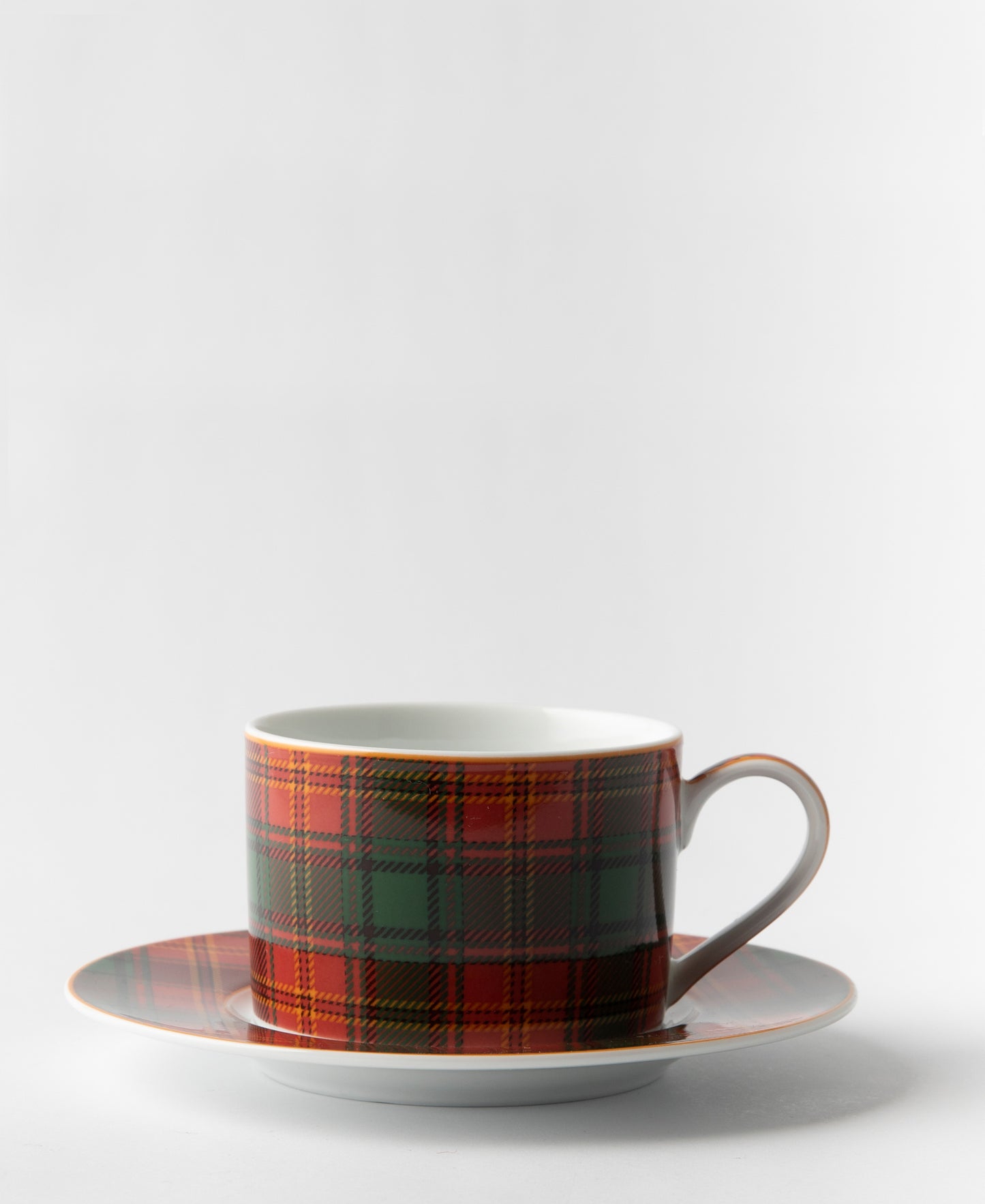 Jenna Clifford Red Tartan Cup & Saucer - Red
