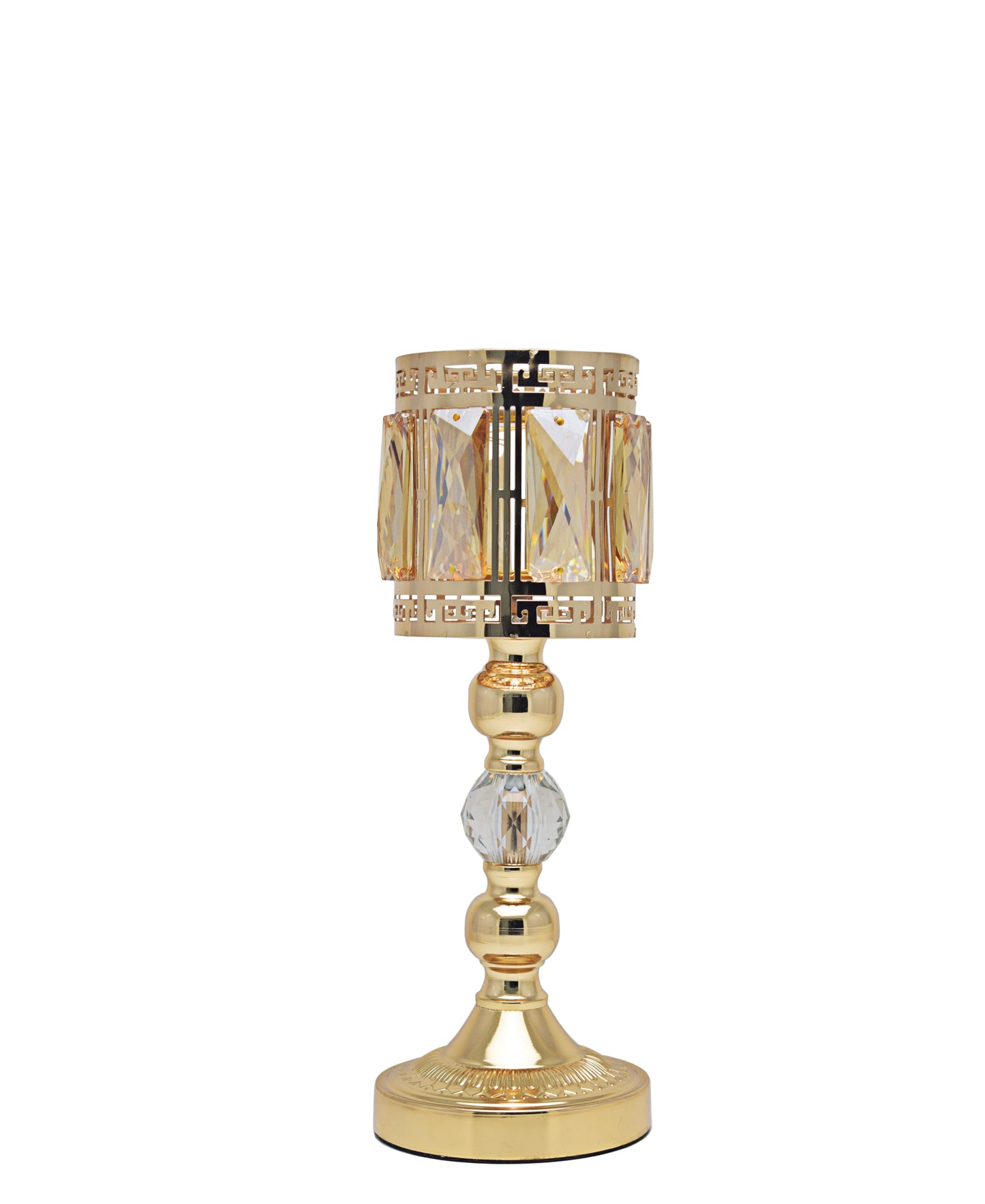 Majestic Crystal Medium Candle Holder - Gold