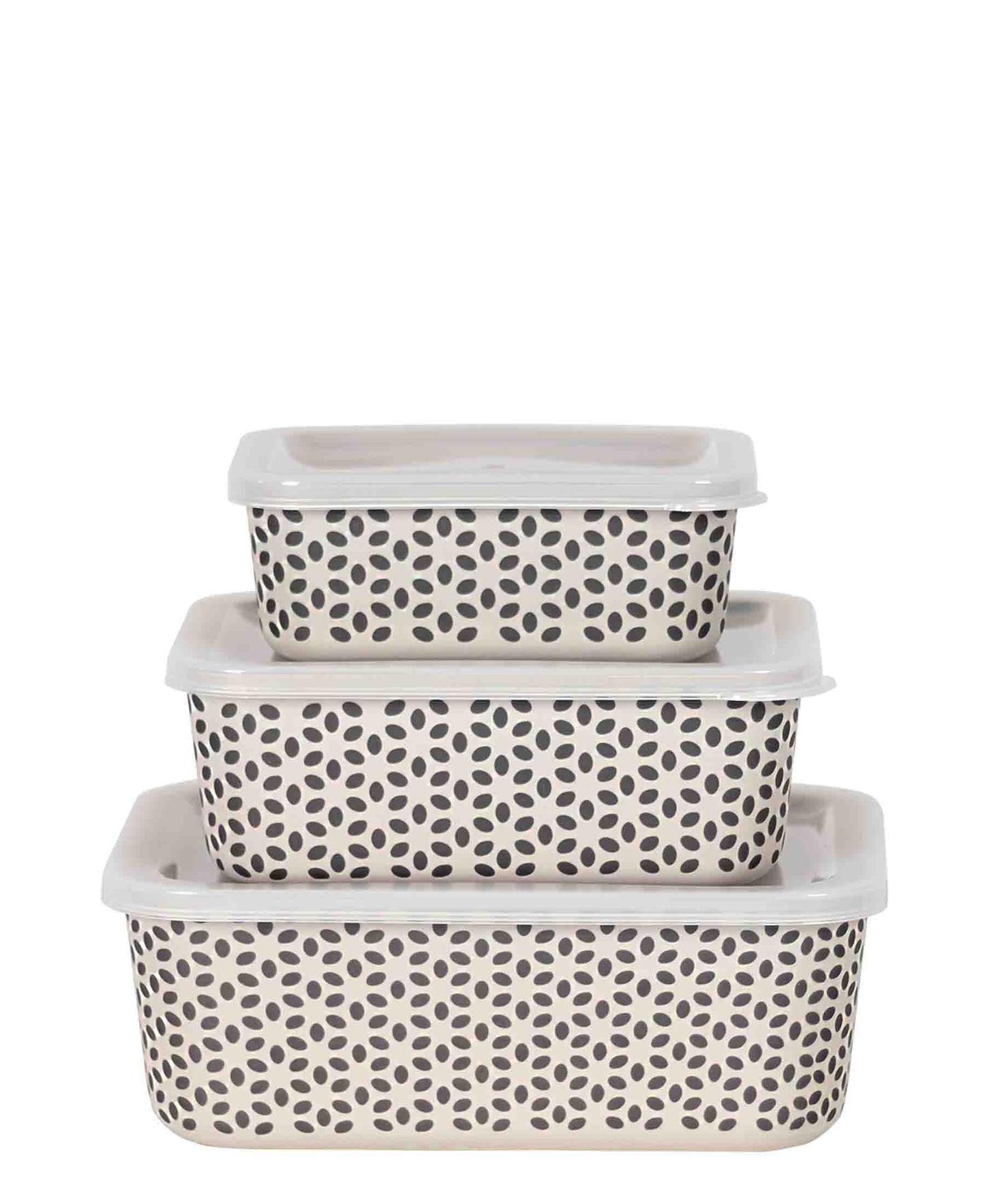 Iris 3 Piece Storage Box Set - Cream & Black