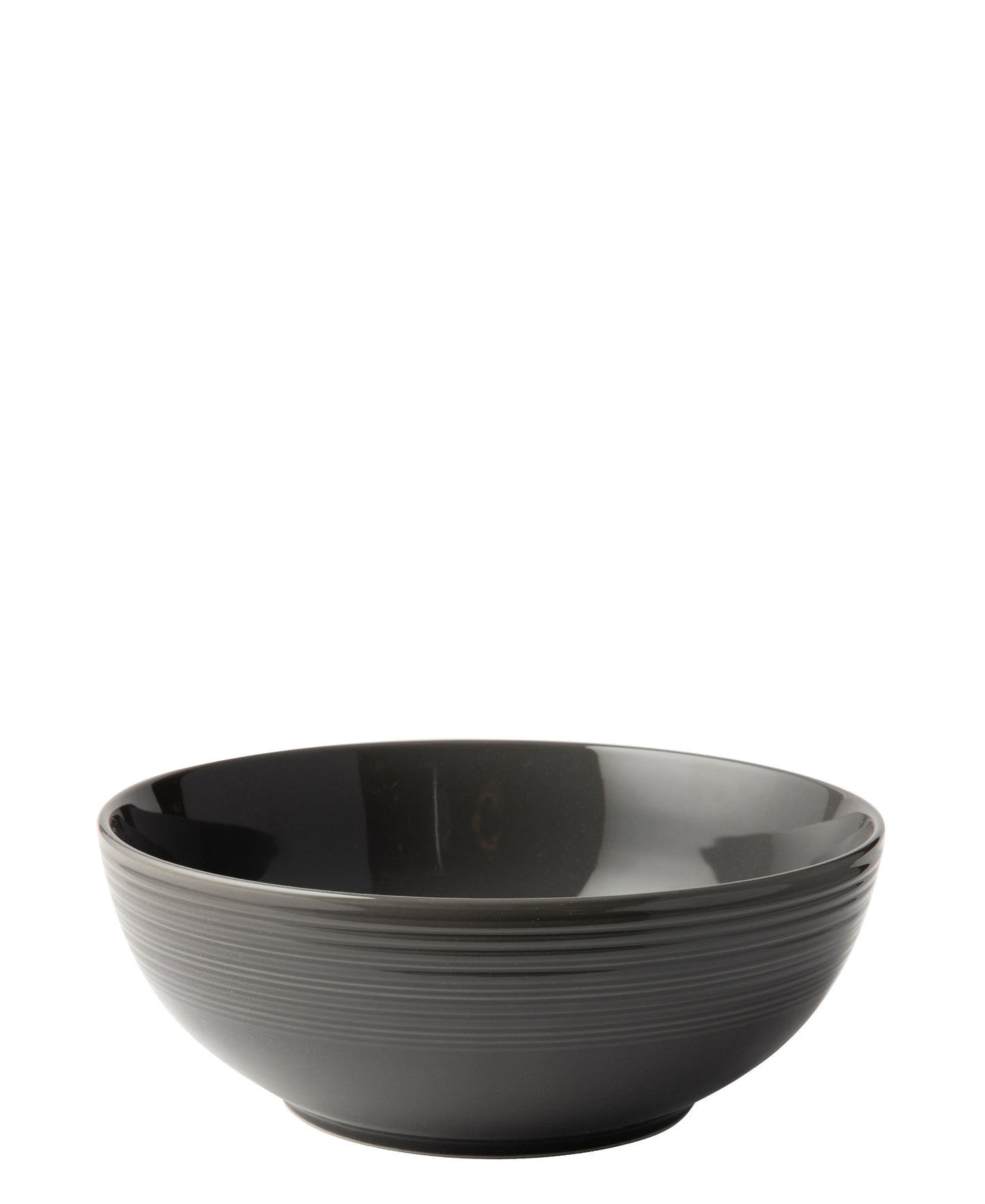 Jenna Clifford Embossed Lines 25cm Salad Bowl - Dark Grey