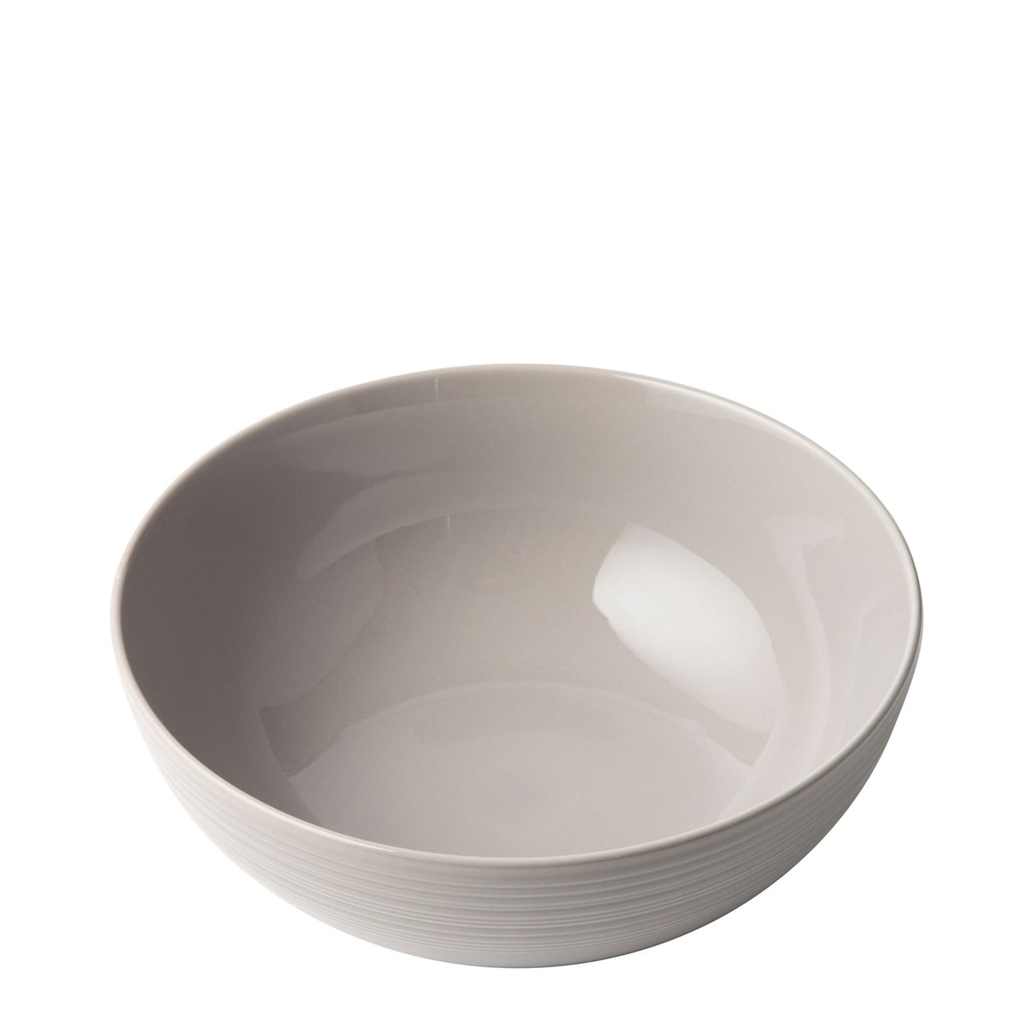Jenna Clifford Embossed Lines 25cm Salad Bowl - Light Grey