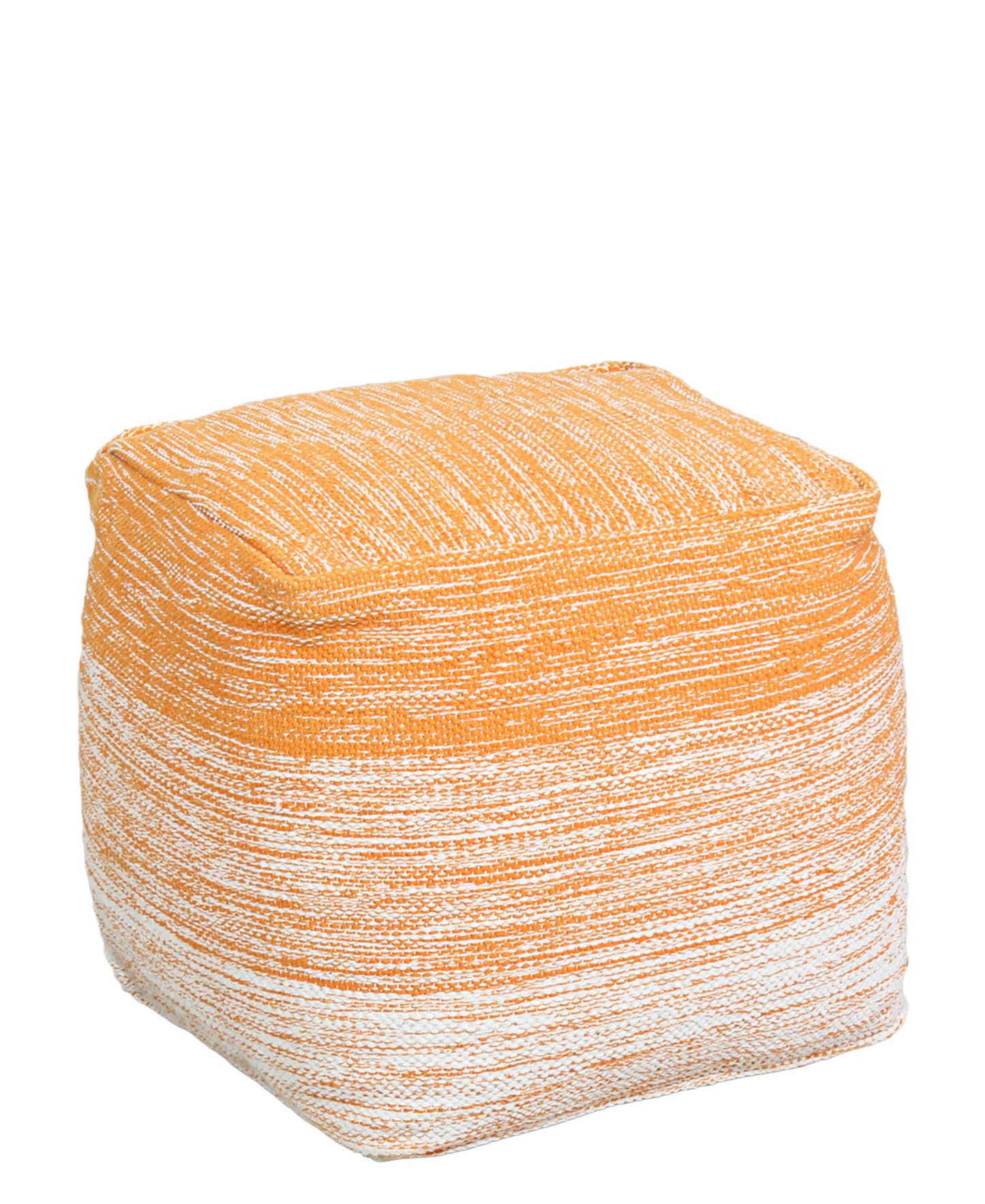 Exotic Designs Linen Square Ottoman - Orange