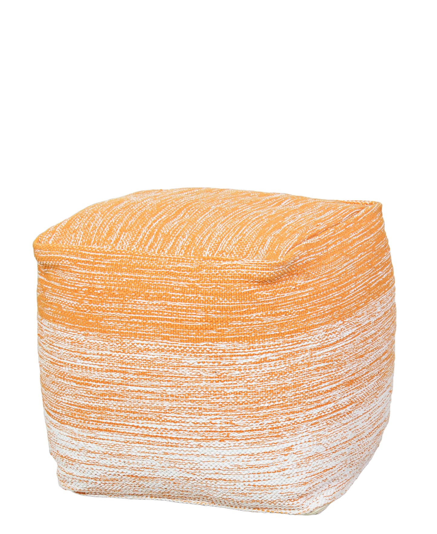 Exotic Designs Linen Square Ottoman - Orange