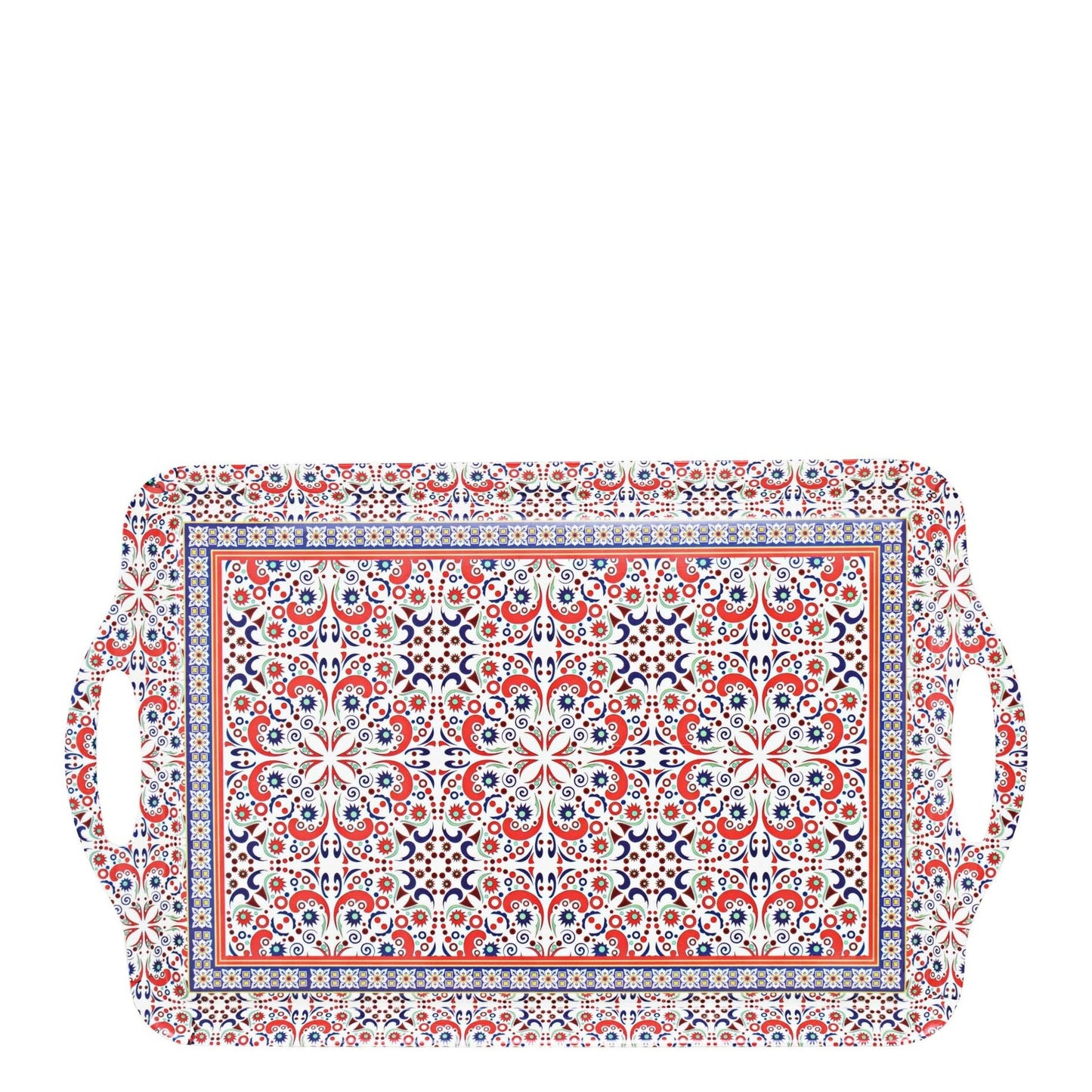 Kitchen Life Patterned Tray - Red