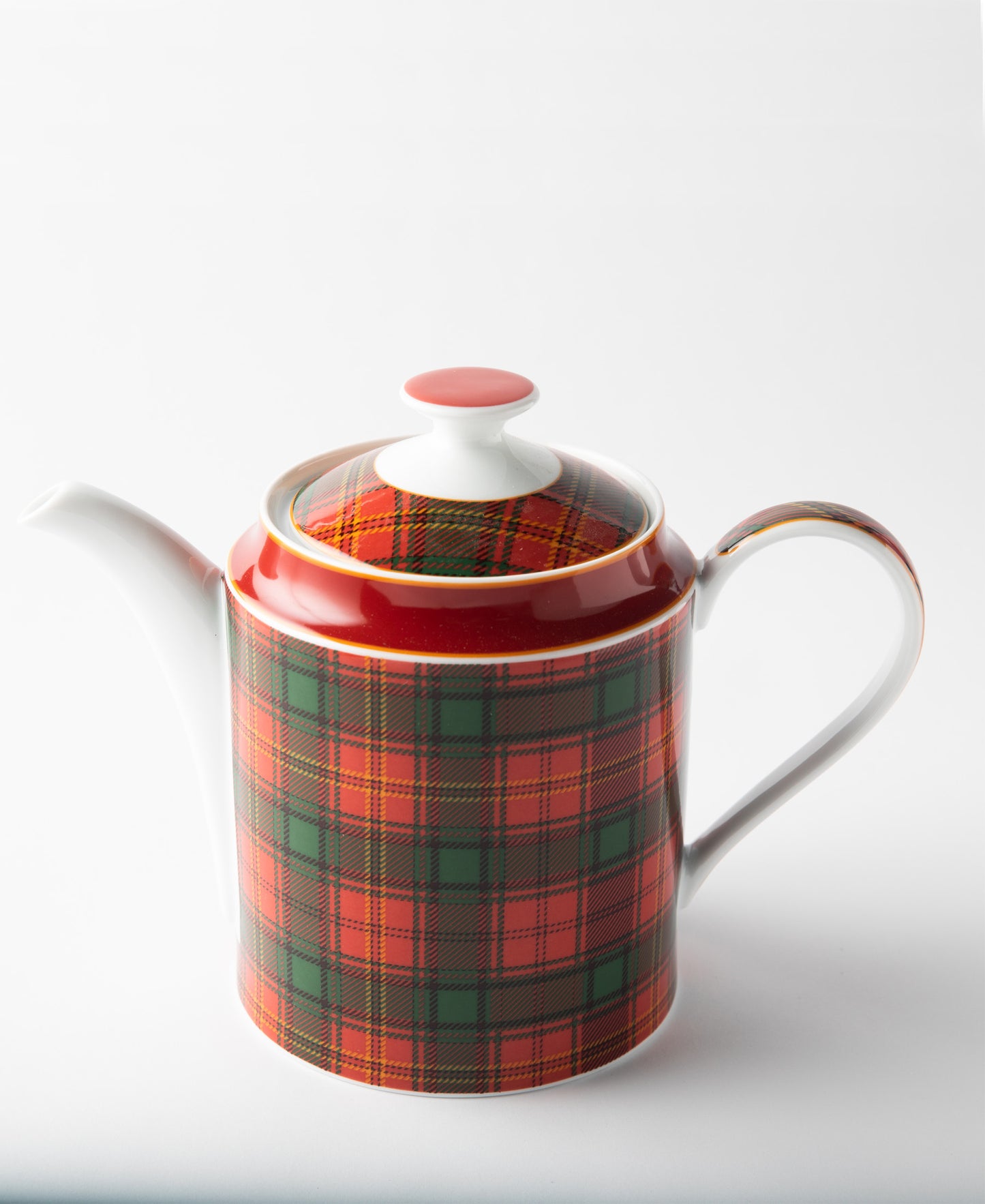 Jenna Clifford Red Tartan Teapot - Red