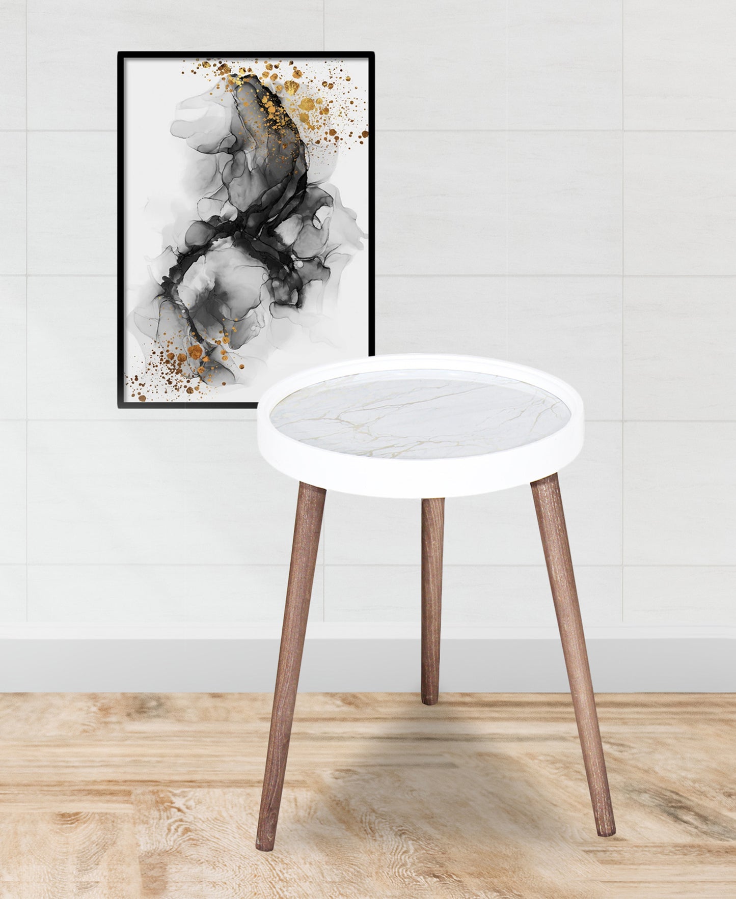 Exotic Designs Side Table 2 Piece - White