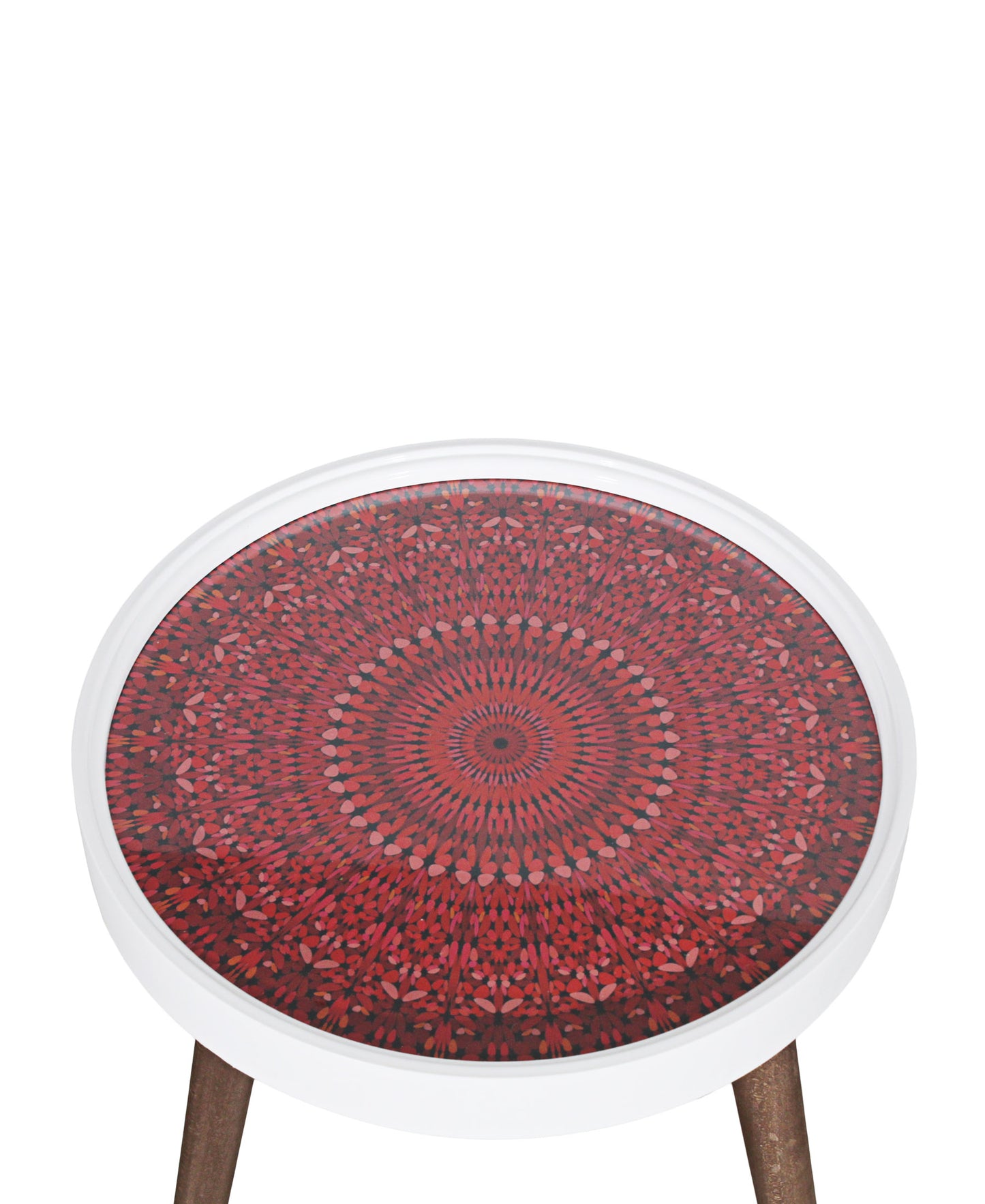 Exotic Designs Side Table - Red & Brown×2