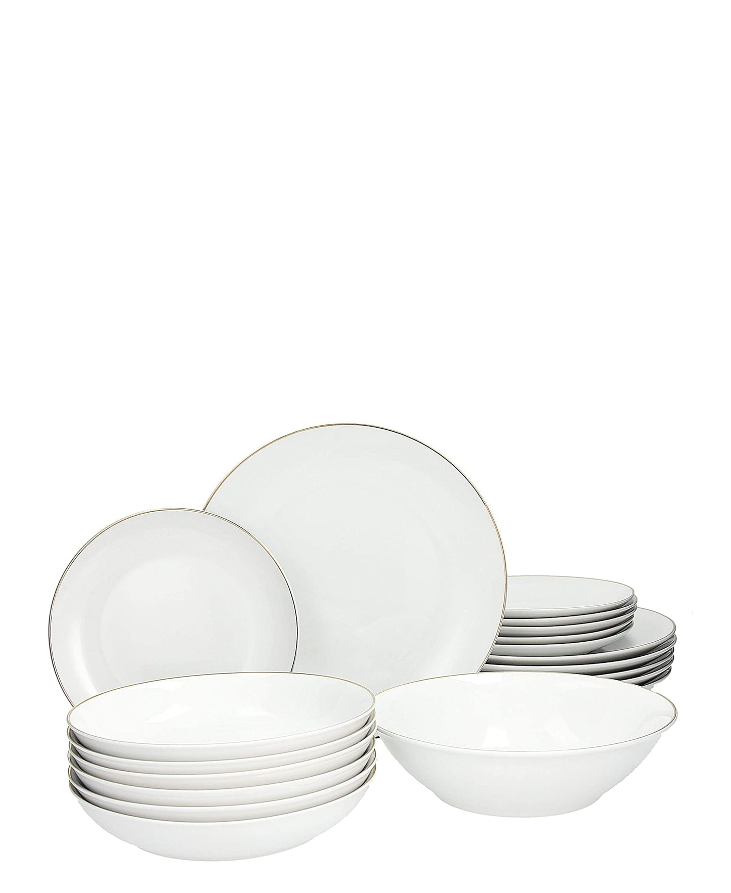 Tognana Fascetta Oro 18 Piece Dinner Set - White And Gold