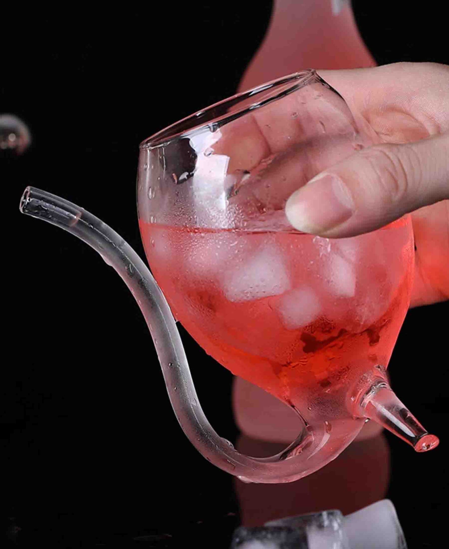 The Barista Vampire Glass With Glass Straw - Clear