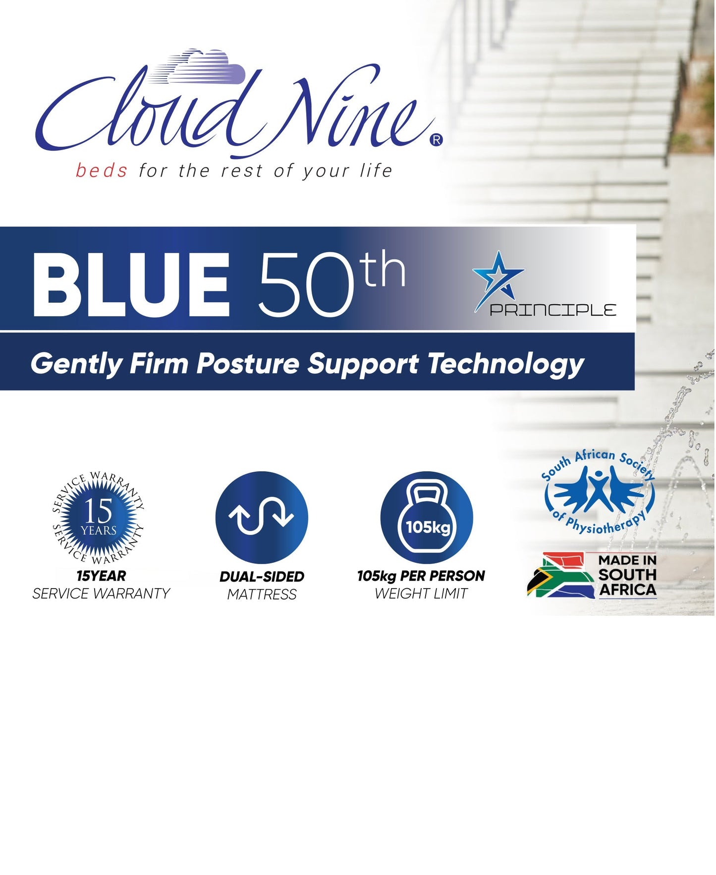 Cloud Nine Blue 50th Bed Double