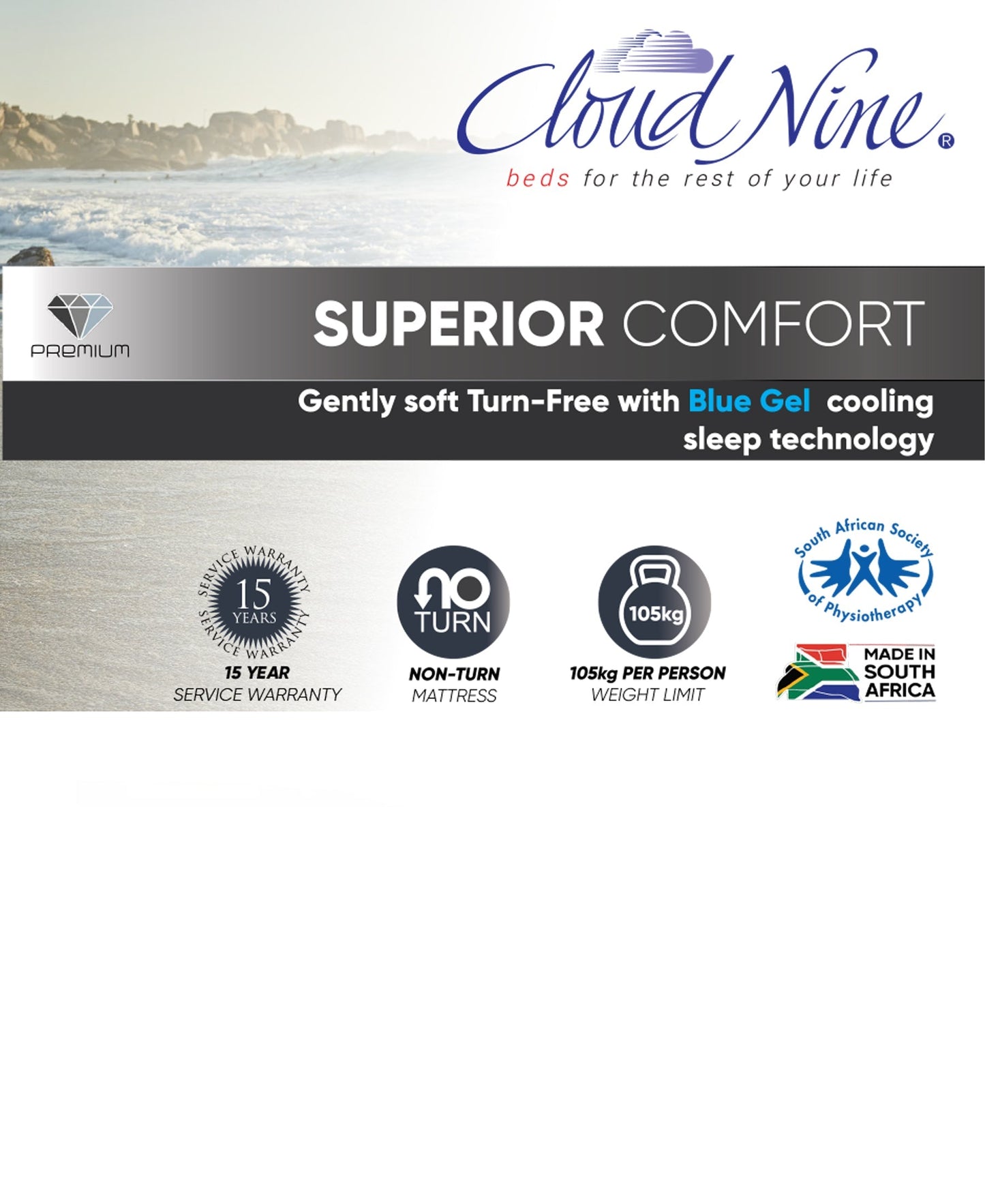 Cloud Nine Superior Comfort Bed Double