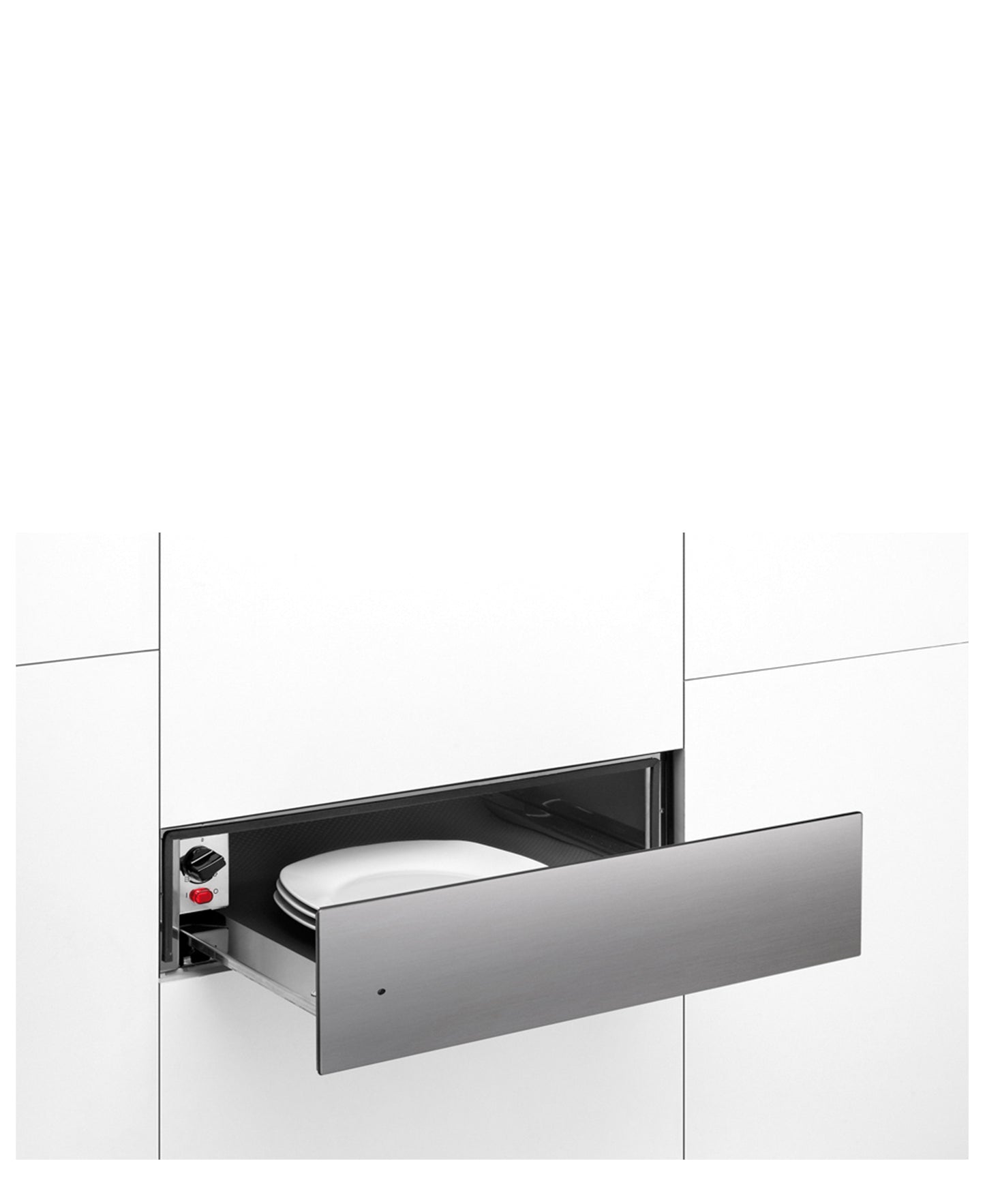 Elba Elio 15cm Built In Warmer Drawer - Silver