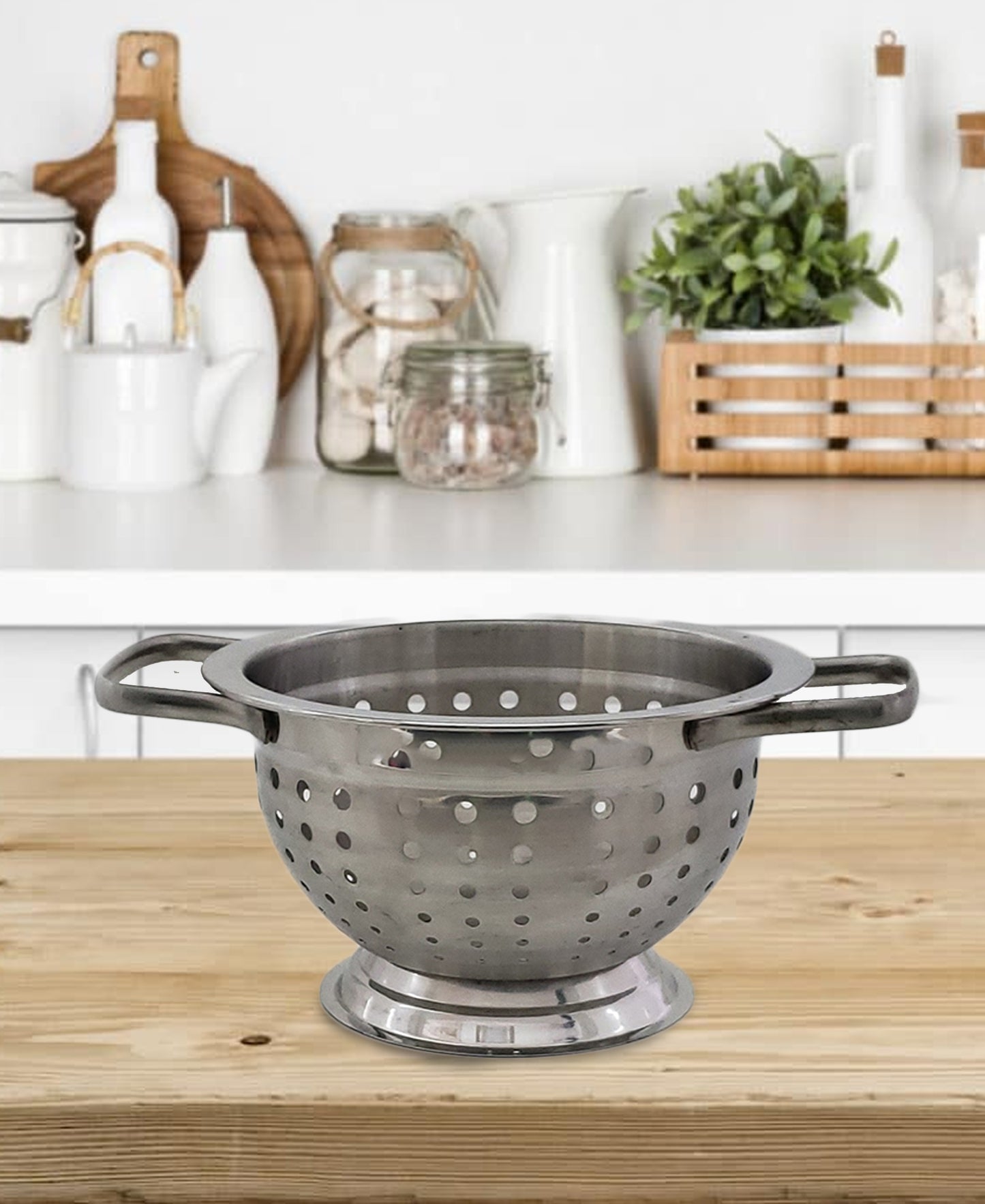 JW Stainless Steel Colander - Silver