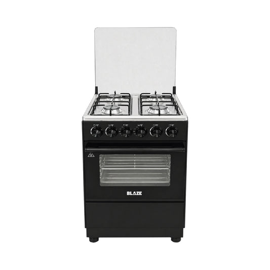 Blaze 4 Burner Gas Stove with Gas Oven Black