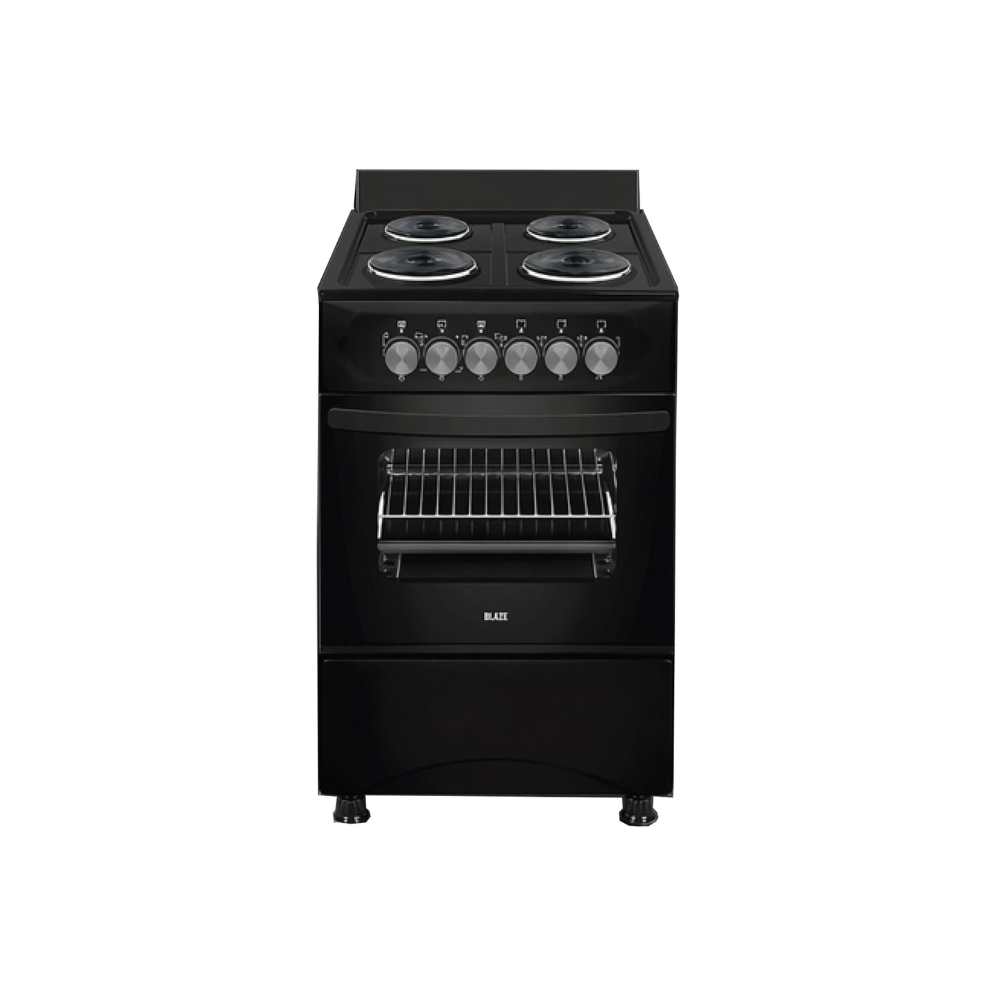 Blaze 4 Burner Electric Stove with Electric Oven Black