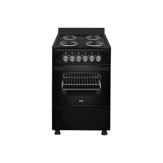 Blaze 4 Burner Electric Stove with Electric Oven Black