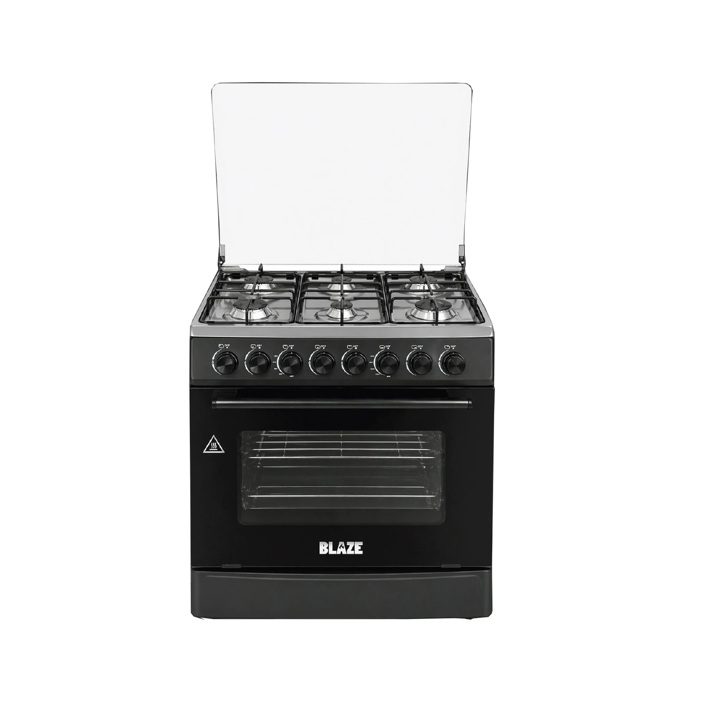 Blaze Outdoor 6 Burner Gas Stove with Gas Oven Black