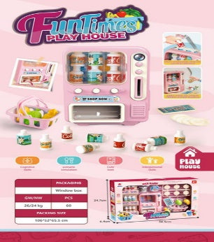 16 Piece Fun Times Vending Machine Cash Register Set Pink