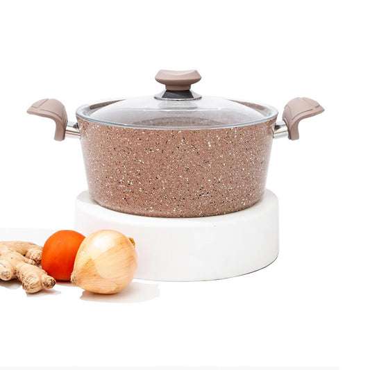 OMS 28cm Granite Deep Casserole Brown