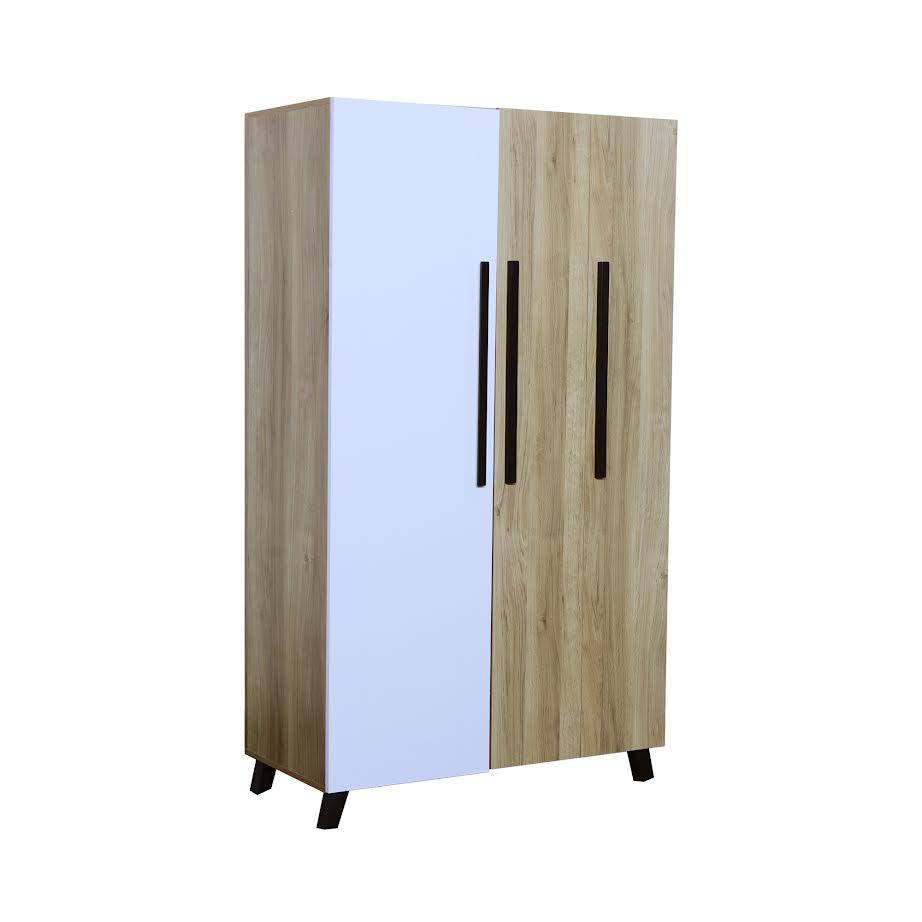 Urban Decor 3 Door Robe White & Oak