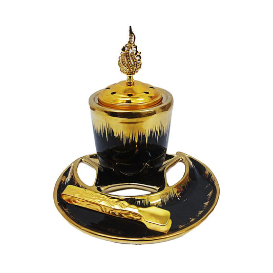 Urban Decor Metal Incense Burner Stand Black & Gold