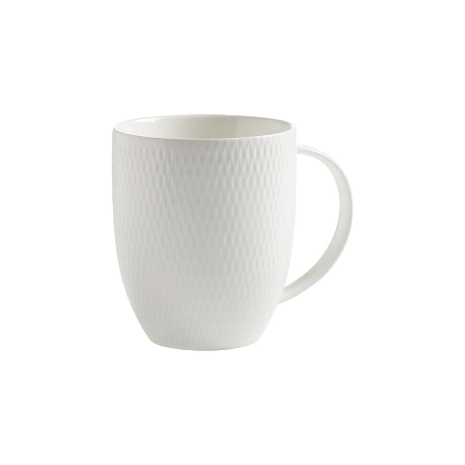 Maxwell & Williams White Basics 370ml Diamonds Coupe Mug White