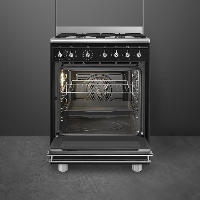 Smeg 60 x 60cm Cooker With Gas Hob Black