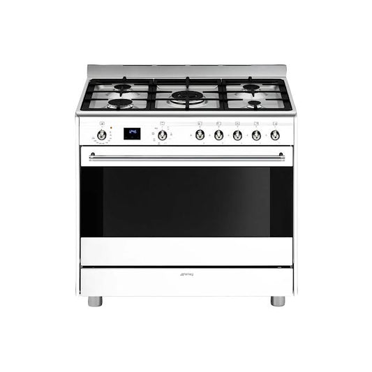 Smeg 90cm Cooker With Gas Hob White