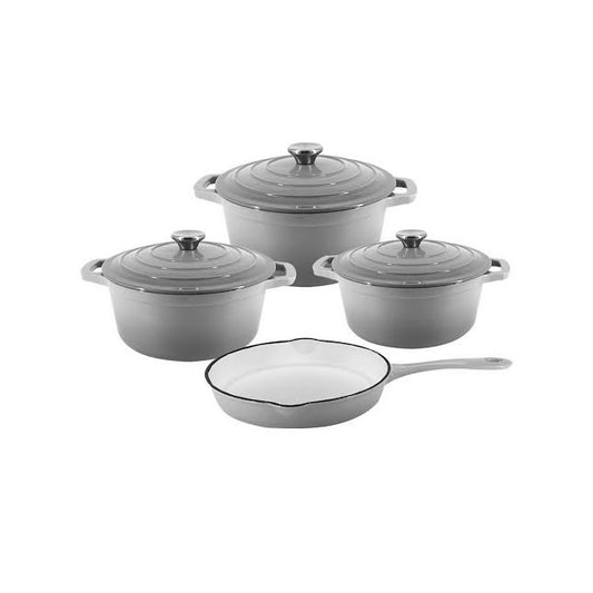 The Culinarium 7 Piece Cast Iron Cookware Set Grey