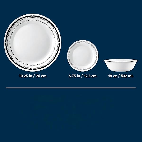 Corelle 16 Piece Brasserie Dinner Set White