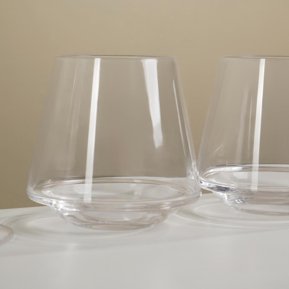 Carrol Boyes 4 Piece Edge Stemless Glass Set Clear