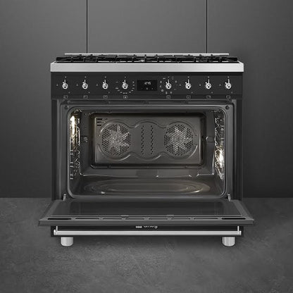Smeg 90cm Cooker with Gas Hob Matte Black