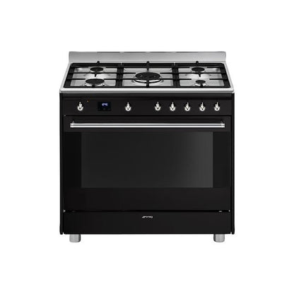 Smeg 90cm Cooker with Gas Hob Black