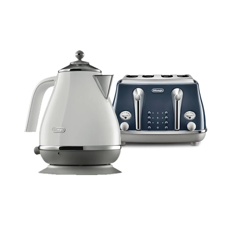 Delonghi Kettle & Toaster Icona Capitals Combo White & Blue