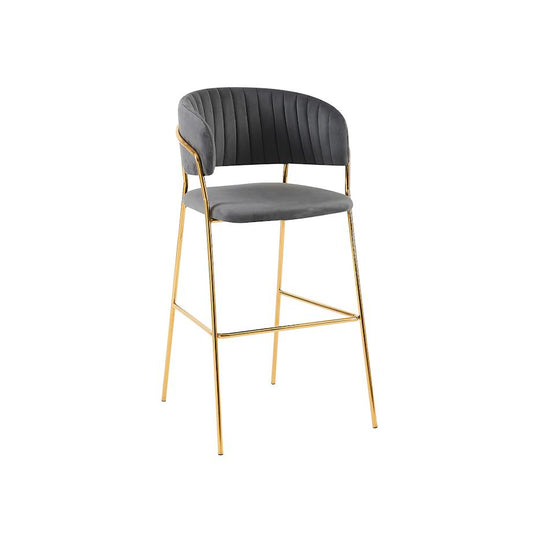 Exotic Designs Gold Frame Bar Chair Grey