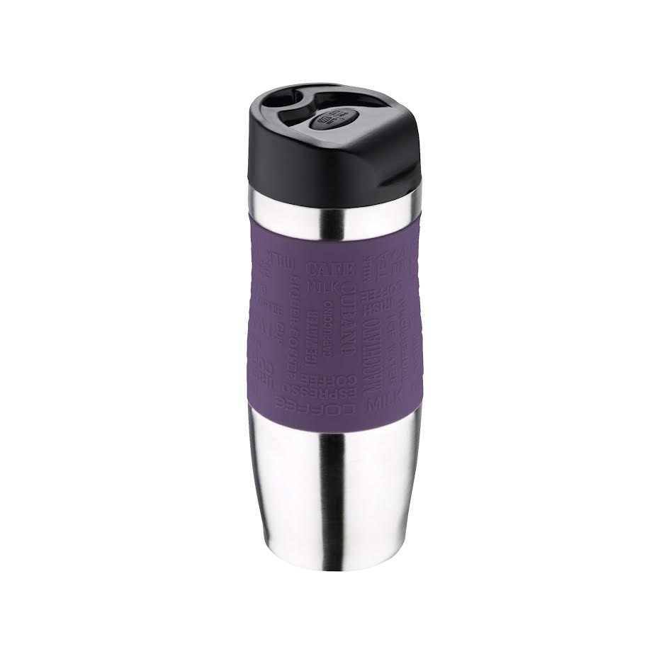 Kitchen Life 400ml Vacuum Travel Mug Purple & Silver