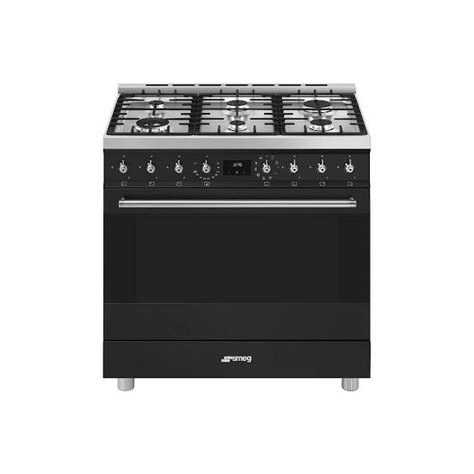 Smeg 90cm Cooker with Gas Hob Matte Black