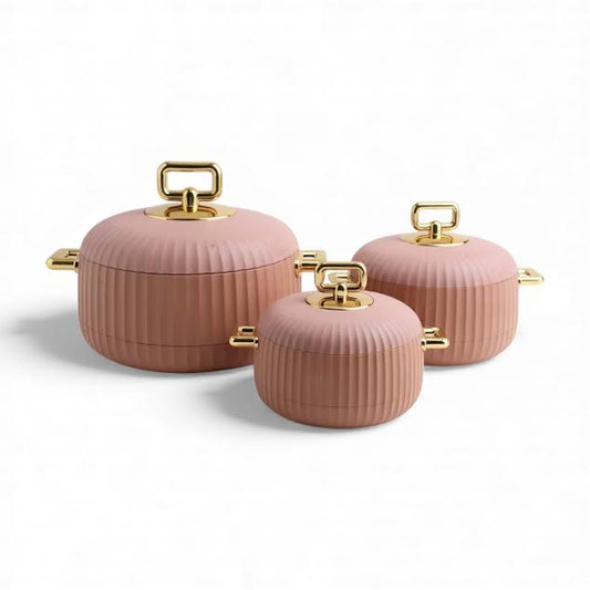 3-piece Luxury Thermo Casserole Set Pink